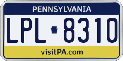 PA license plate LPL8310