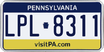PA license plate LPL8311