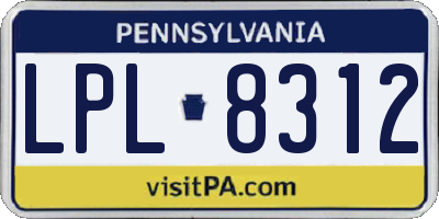 PA license plate LPL8312