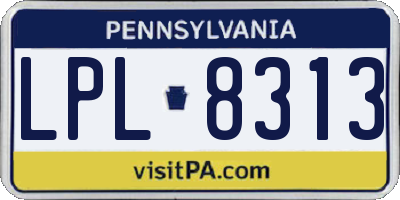 PA license plate LPL8313