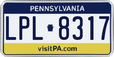 PA license plate LPL8317