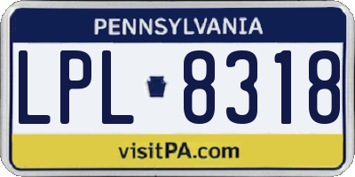 PA license plate LPL8318