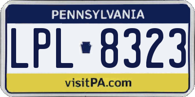 PA license plate LPL8323