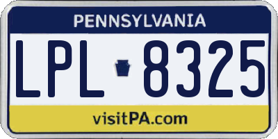 PA license plate LPL8325
