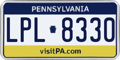PA license plate LPL8330