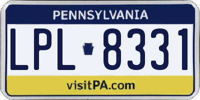 PA license plate LPL8331