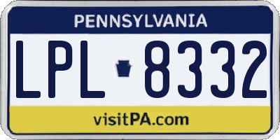 PA license plate LPL8332