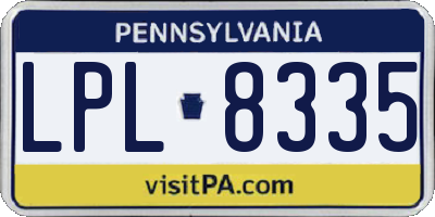 PA license plate LPL8335