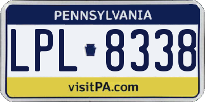 PA license plate LPL8338
