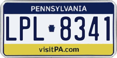 PA license plate LPL8341