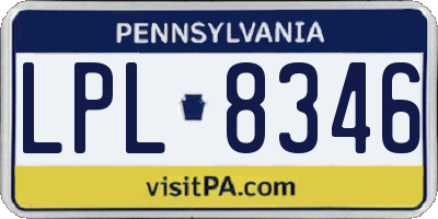 PA license plate LPL8346