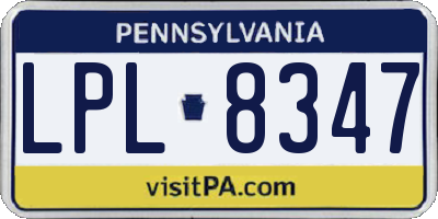 PA license plate LPL8347