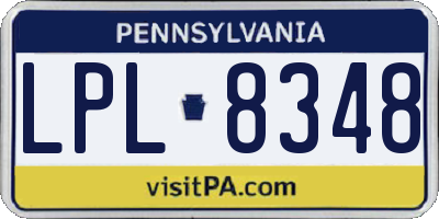 PA license plate LPL8348