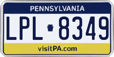 PA license plate LPL8349