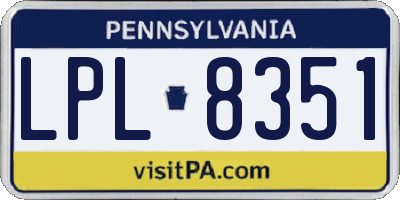 PA license plate LPL8351