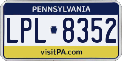 PA license plate LPL8352