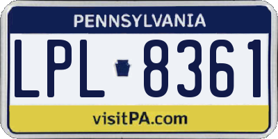 PA license plate LPL8361