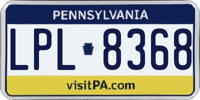 PA license plate LPL8368
