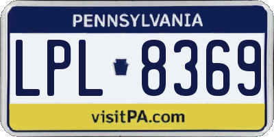 PA license plate LPL8369