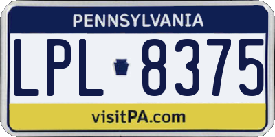 PA license plate LPL8375