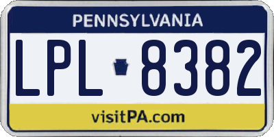 PA license plate LPL8382