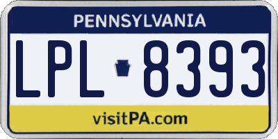 PA license plate LPL8393
