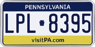 PA license plate LPL8395