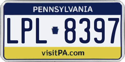 PA license plate LPL8397