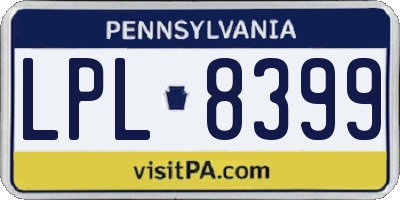 PA license plate LPL8399