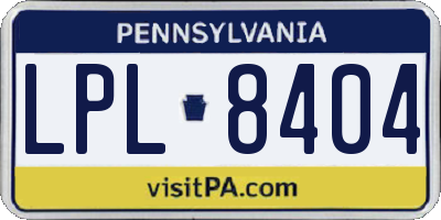 PA license plate LPL8404