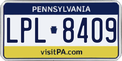 PA license plate LPL8409