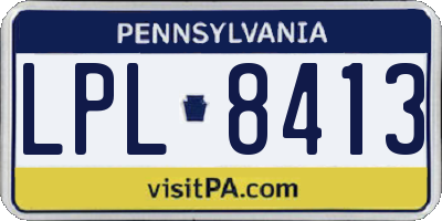 PA license plate LPL8413