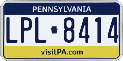 PA license plate LPL8414