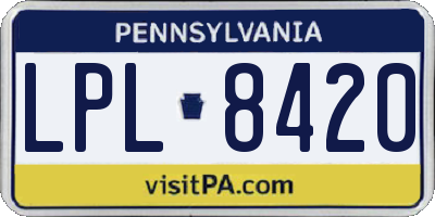 PA license plate LPL8420