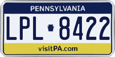 PA license plate LPL8422