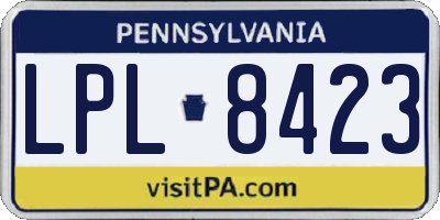 PA license plate LPL8423