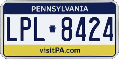 PA license plate LPL8424