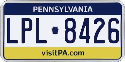 PA license plate LPL8426