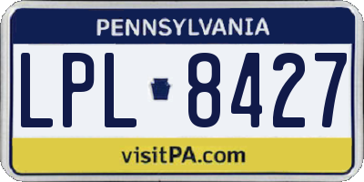 PA license plate LPL8427