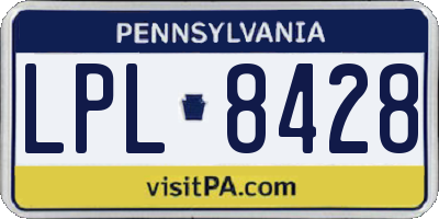 PA license plate LPL8428