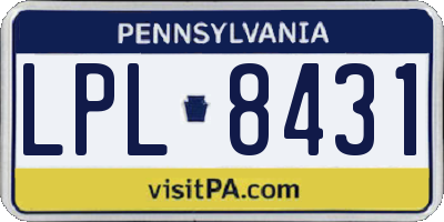 PA license plate LPL8431