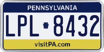 PA license plate LPL8432