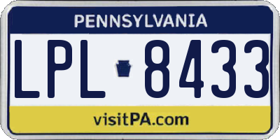 PA license plate LPL8433
