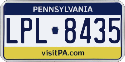 PA license plate LPL8435