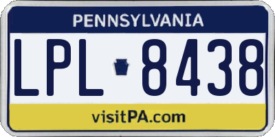PA license plate LPL8438