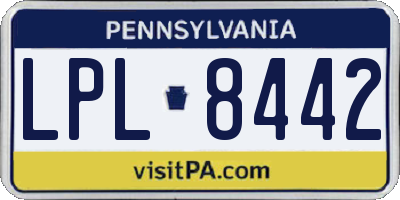 PA license plate LPL8442