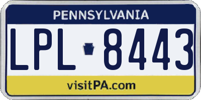 PA license plate LPL8443
