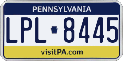 PA license plate LPL8445