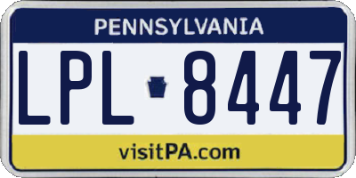 PA license plate LPL8447