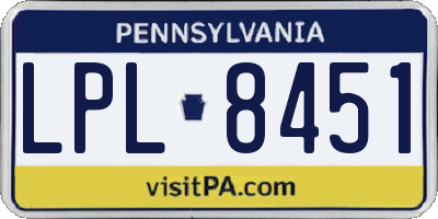 PA license plate LPL8451